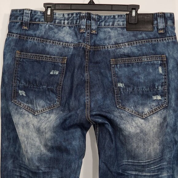 Smoke Rise  Distressed Bleached Jeans  Men's 42 X 32  Straight Leg  Relaxed - Picture 5 of 7